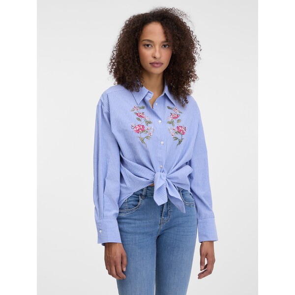 Błękitna damska koszula z haftem ORSAY 1002267A02053