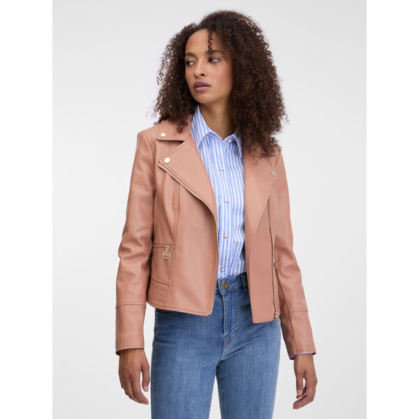 Beżowa damska kurtka z imitacji skóry ORSAY 1002006A02033