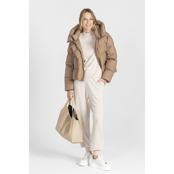 Deni Cler Krótka puchowa kurtka w odcieniu kamelu T-DC-9059-E5-40-13-1