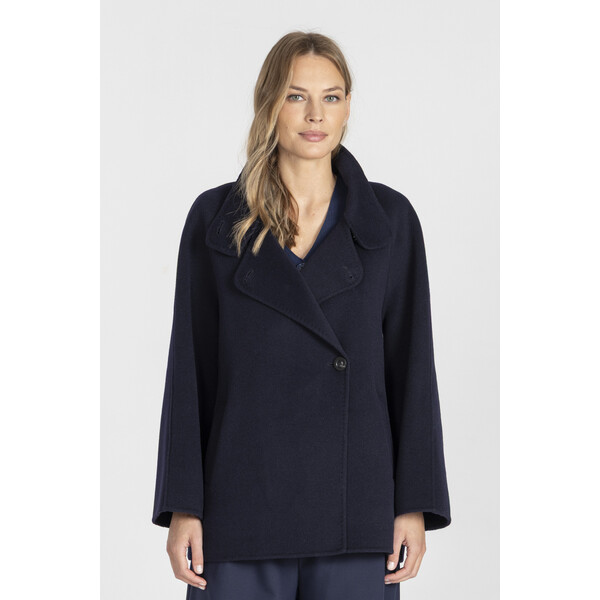 Deni Cler Krótka kurtka granatowa z wełny T-DC-9060-E5-90-58-1