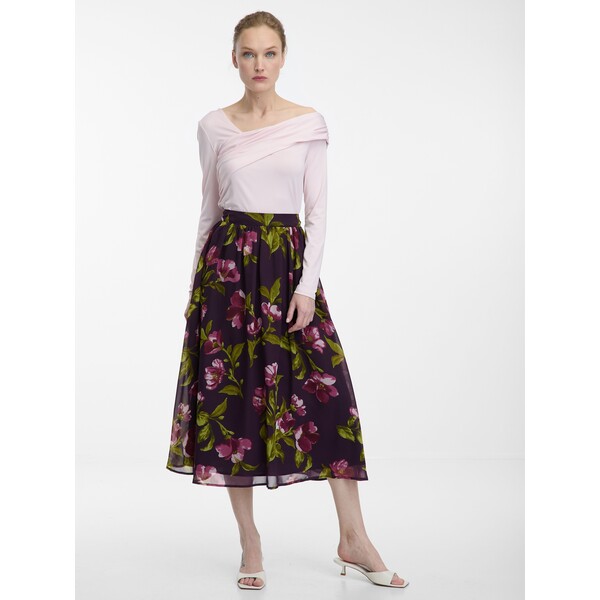 Fioletowa damska spódnica midi w kwiatowy wzór ORSAY 1001436B01230