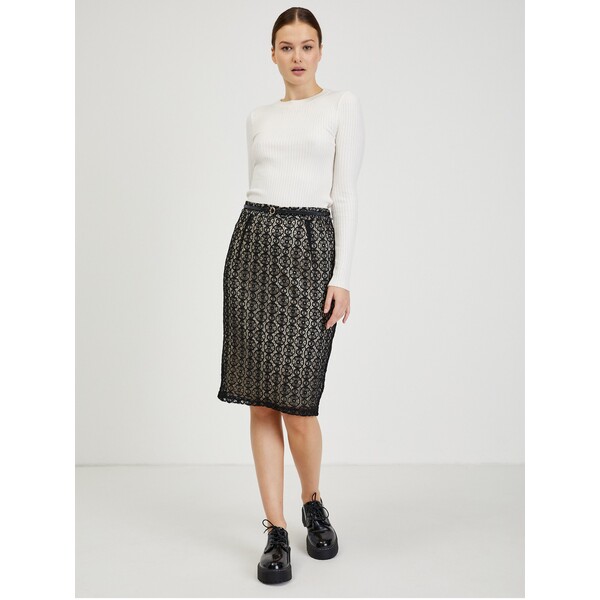 Beżowo-czarna spódnica z koronki ORSAY 790190-660000