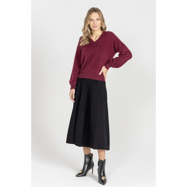 Deni Cler Burgundowy sweter z wełny T-DC-S451-E5-90-39-1