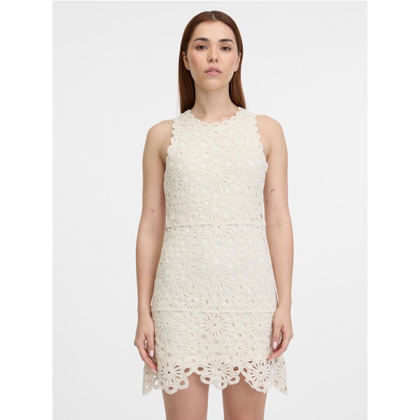 Kremowa damska sukienka do kolan ORSAY 1000847037000