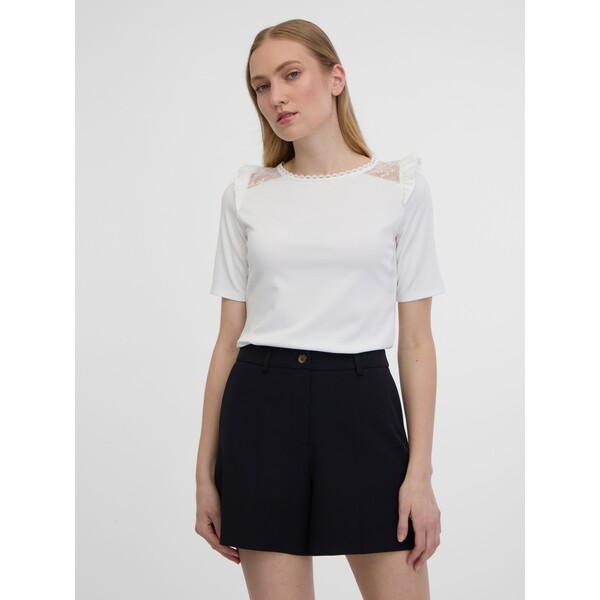 Biała koszulka damska z rozcięciem z tyłu ORSAY 150231001000