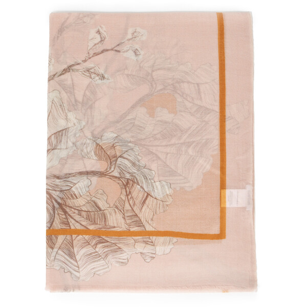 Deni Cler Różowy szal wykonany cienką kaszmirową włóczką T-DC-C164-E5-85-31-1