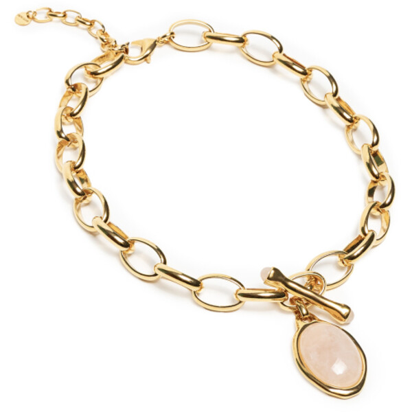 Deni Cler Naszyjnik z grubych ogniwek łańcucha platynowanego 24 karatowym złotem T-DC-J053-E5-78-23-1