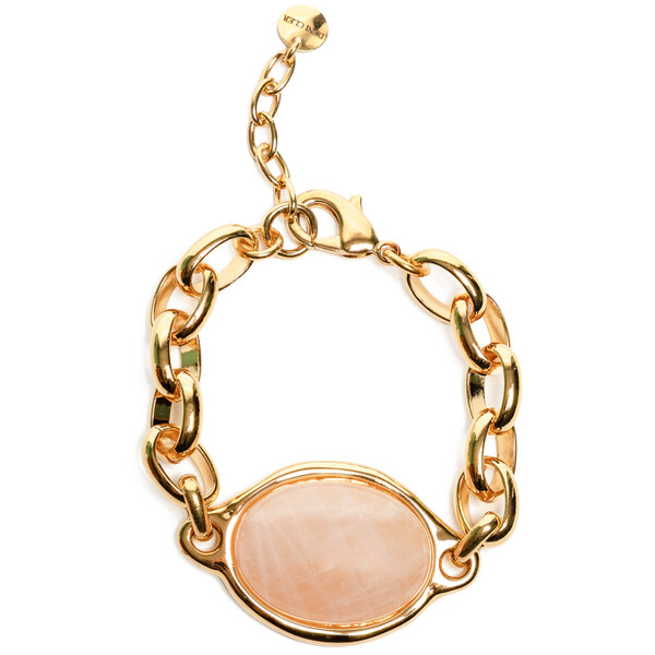 Deni Cler Bransoletka z grubych ogniwek łańcucha platynowanego 24 karatowym złotem T-DC-J152-E5-78-23-1