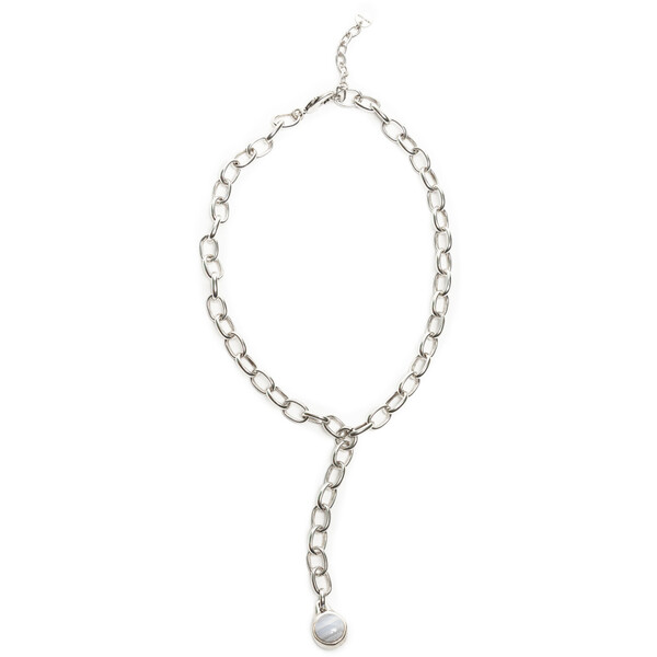 Deni Cler Długi naszyjnik z grubych ogniwek łańcucha pokrywany srebrem próby 925 T-DC-J055-E5-78-83-1