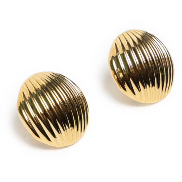 Deni Cler Kolczyki z dużych, metalowych półkul T-DC-J552-E5-78-23-1