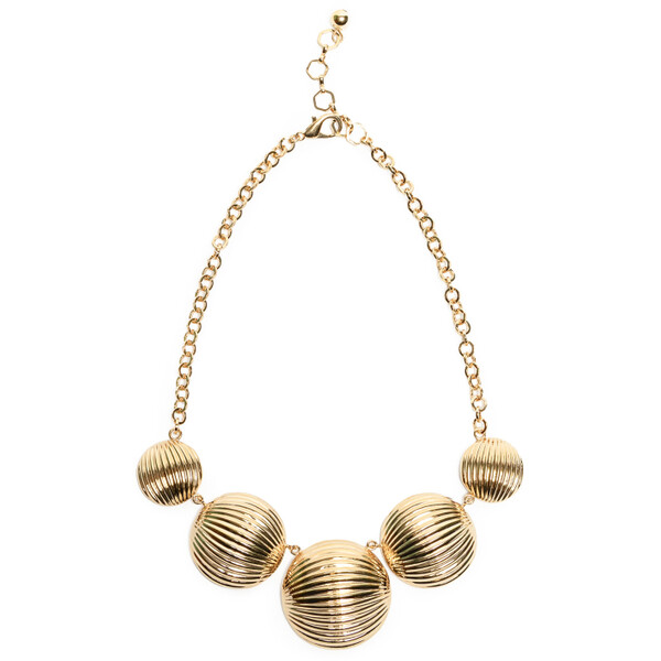 Deni Cler Nowoczesny naszyjnik z dużych, metalowych elementów platynowanych 24 karatowym złotem T-DC-J052-E5-78-23-1