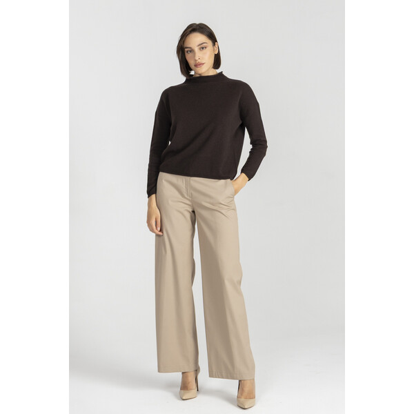 Deni Cler Brązowy półgolf z wełny i kaszmiru T-DC-S467-E5-90-70-1