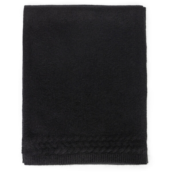 Deni Cler Czarny klasyczny szal z kaszmiru T-DC-C157-E5-85-90-1