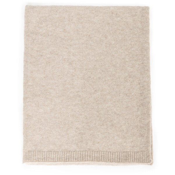 Deni Cler Beżowy klasyczny szal z kaszmiru T-DC-C155-E5-85-13-1