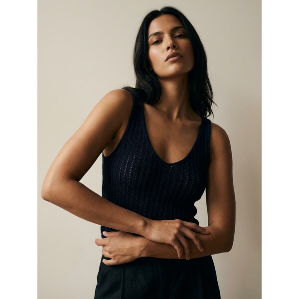 Sinsay Prążkowana bluzka na ramiączkach 644IJ-59X