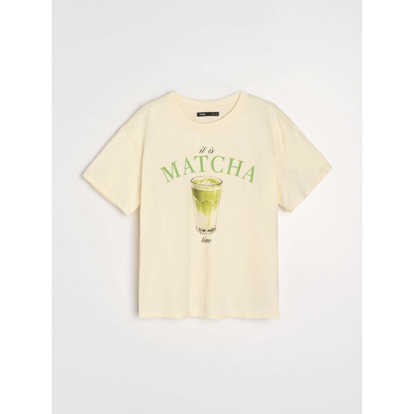 Sinsay Bawełniana koszulka z nadrukiem 126HA-10X