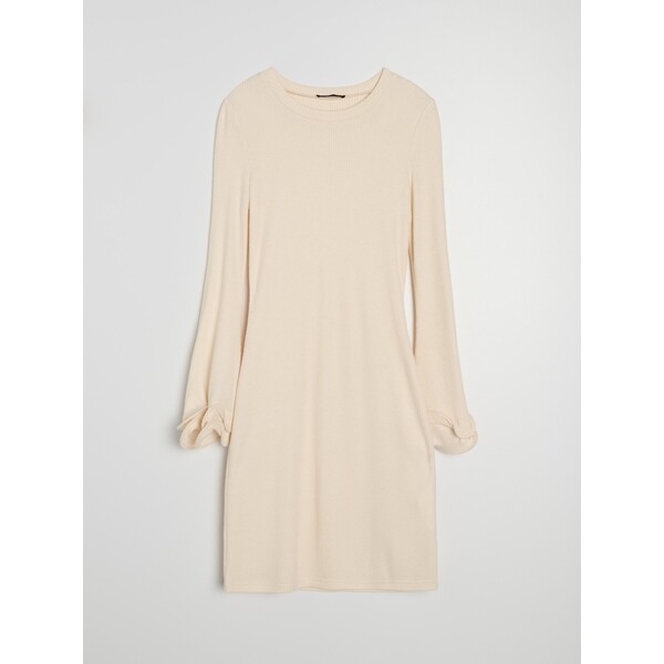 Sinsay Sukienka dresowa z ozdobnymi falbanami 163GY-01M