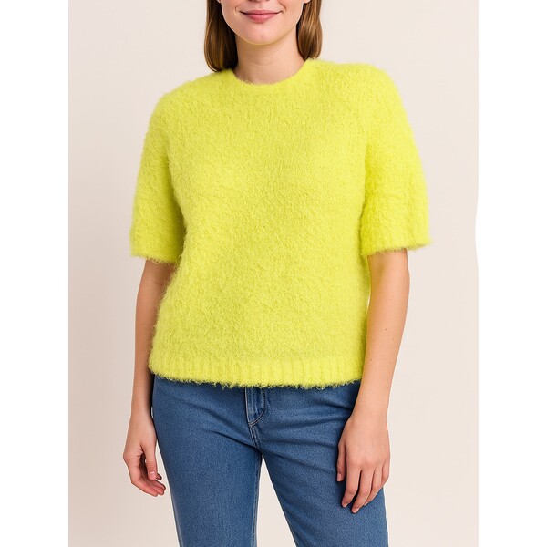 Sinsay Miękka bluzka z krótkim rękawem i okrągłym dekoltem 746IV-11X