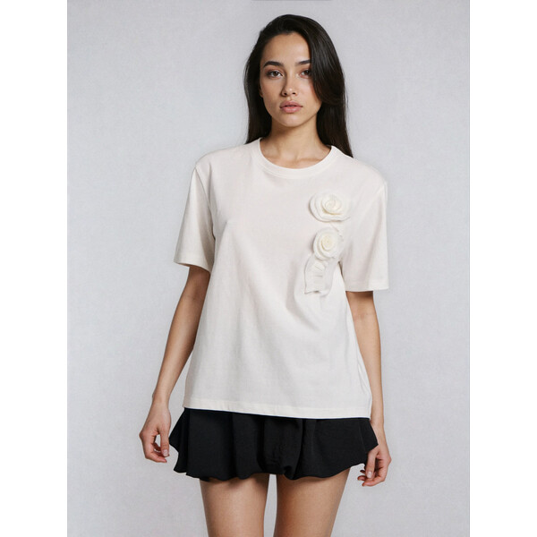 Sinsay Bawełniana koszulka z aplikacjami 3D 736IN-01X