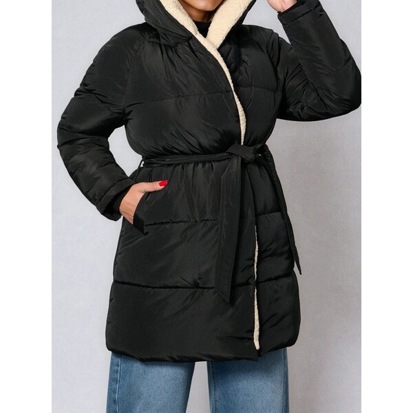 Sinsay Pikowany płaszcz z kapturem 626FH-99X