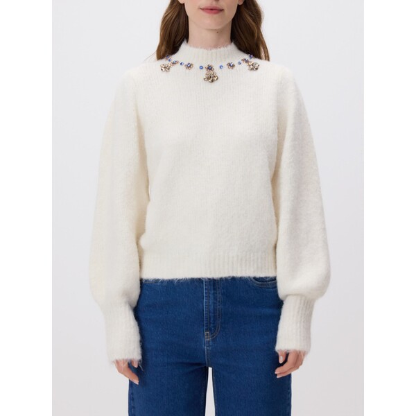 Reserved Sweter z biżuteryjną aplikacją 652HO-02X