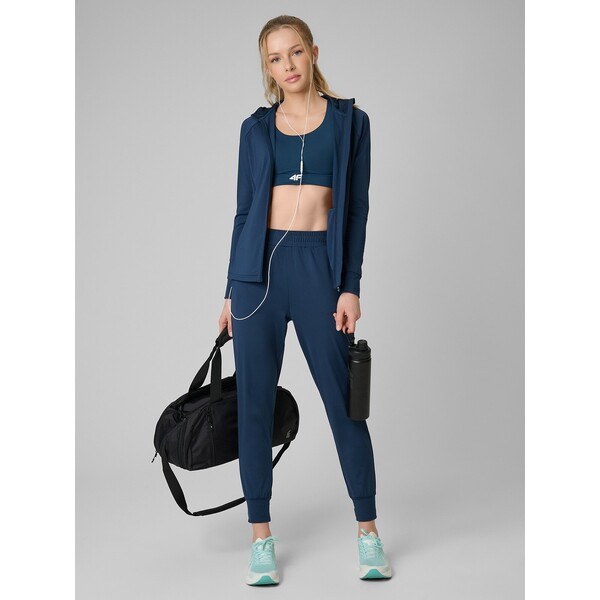 4F Spodnie treningowe szybkoschnące damskie - turkusowe 4FWAW25TTROF1184-47S