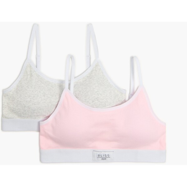 Cropp 2 pack prążkowanych staników z naszywką 522IF-30X
