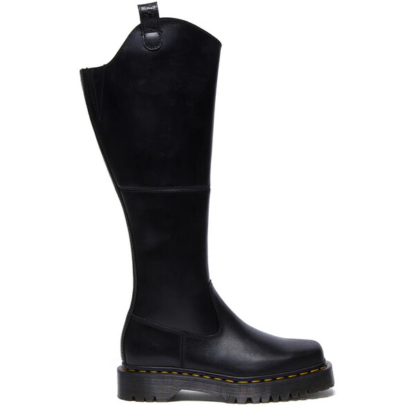 Dr. Martens kozaki skórzane Amaayah Hi  damskie kolor czarny na platformie DM31947001