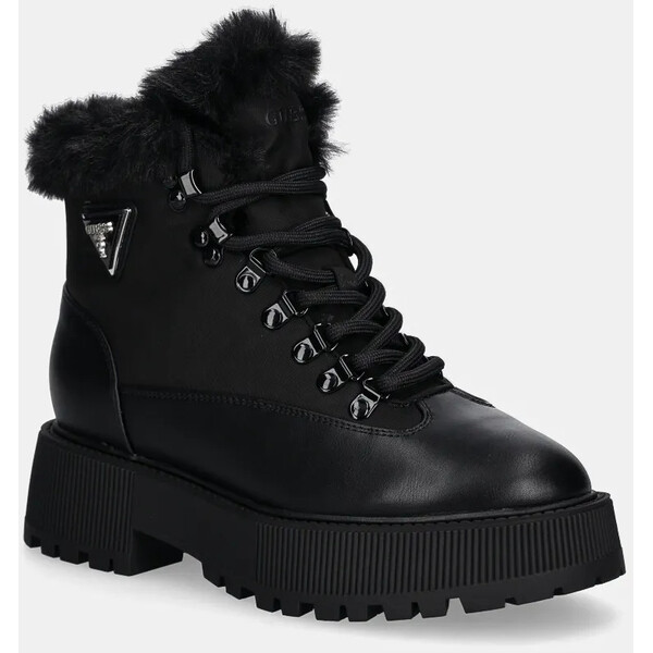 Guess botki REZIM  damskie kolor czarny na platformie ocieplone FLFREZ ELE10 FLFREZ.ELE10.BLACK