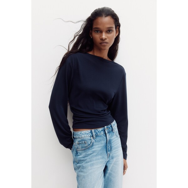 H&M Dżersejowy top z drapowanym tyłem 1328625