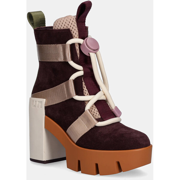 United Nude botki Grip Nomad Mid II  damskie kolor bordowy na słupku 1076491257