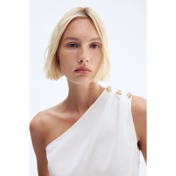 H&M Top na jedno ramię zdobiony guzikami 1295006