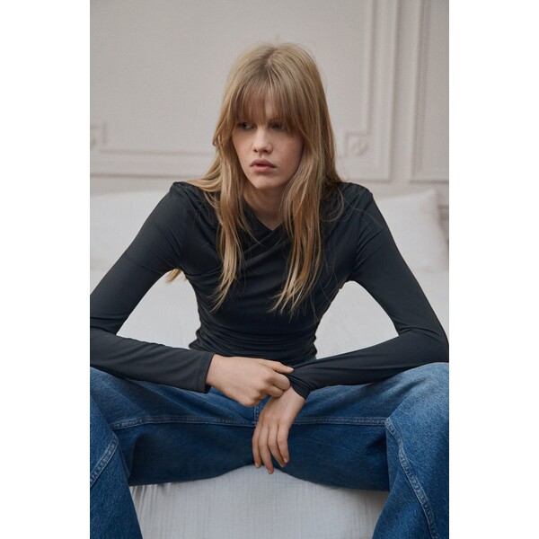 H&M Drapowany top dżersejowy 1302092