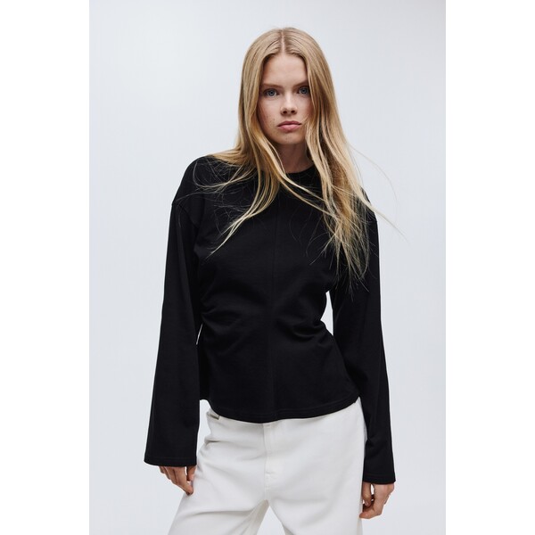 H&M Marszczony top z bawełnianego dżerseju 1328687