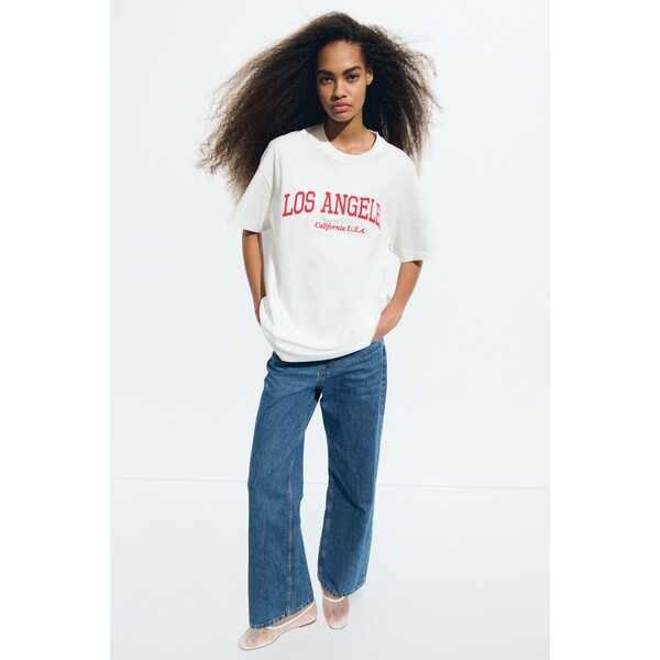 H&M T-shirt oversize z nadrukiem 1296379