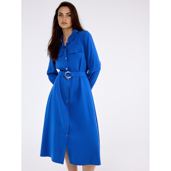 Mohito Koszulowa kobaltowa sukienka midi 954IS-55X