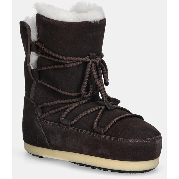 Moon Boot śniegowce zamszowe MB EVX BOOT SUEDE / SHEARLING  kolor brązowy 80D1470050 M010 80D1470050.M010