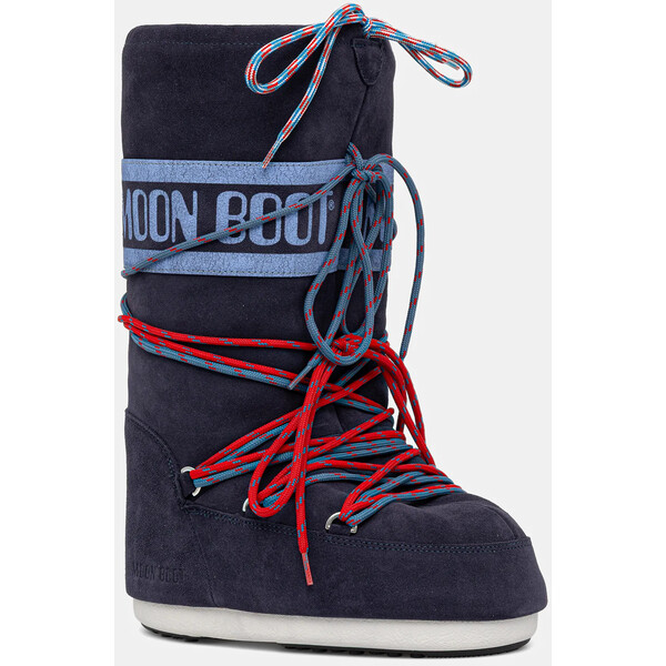 Moon Boot śniegowce MB ICON SUEDE LACES  kolor granatowy 80D1403050 F017 80D1403050.F017