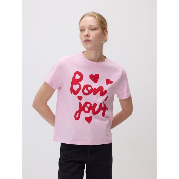 Reserved Bawełniany t-shirt z nadrukiem 153HT-03X