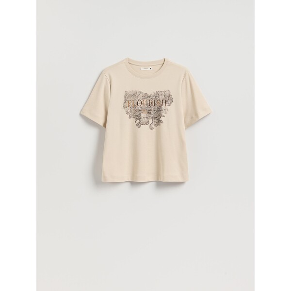 Reserved Bawełniany t-shirt z nadrukiem 162HT-08X