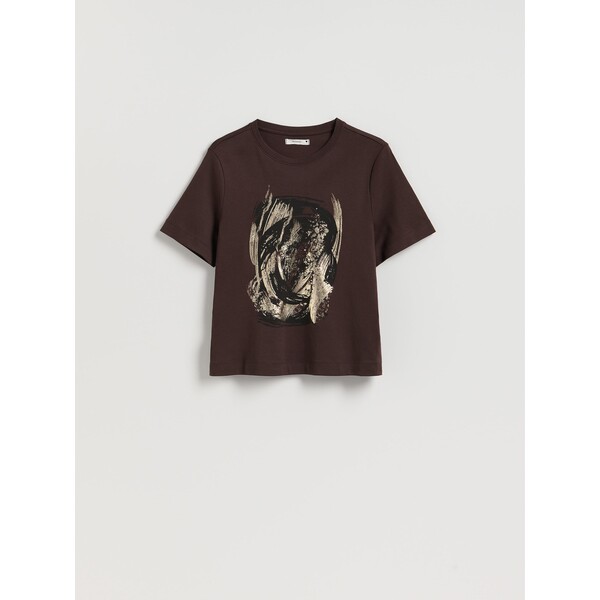 Reserved Bawełniany t-shirt z nadrukiem 162HT-89X