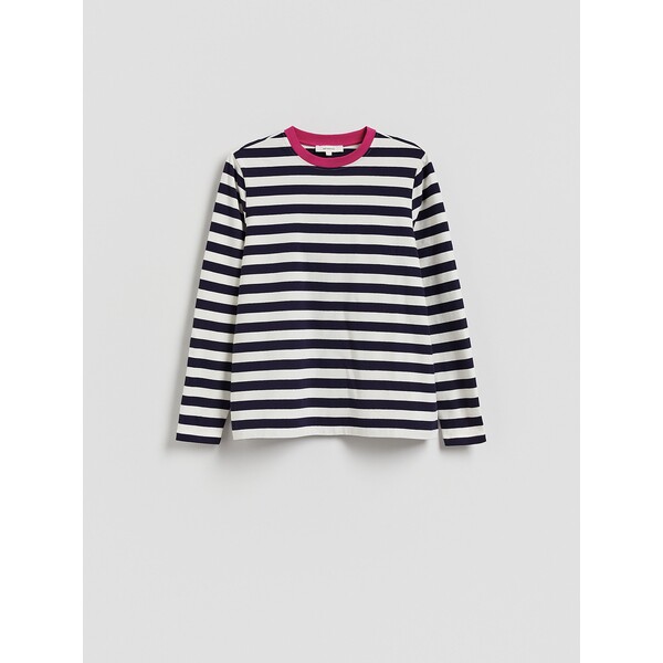 Reserved Bawełniany longsleeve w paski 491IY-59P
