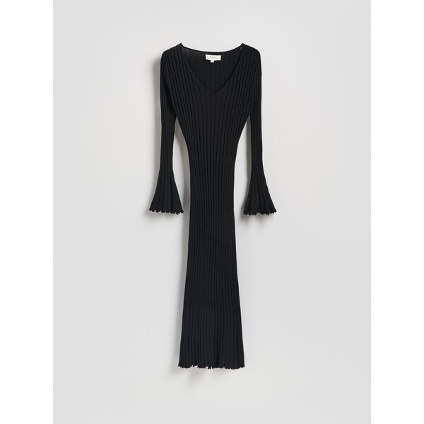 Reserved Prążkowana sukienka z wiskozy 487IY-99X