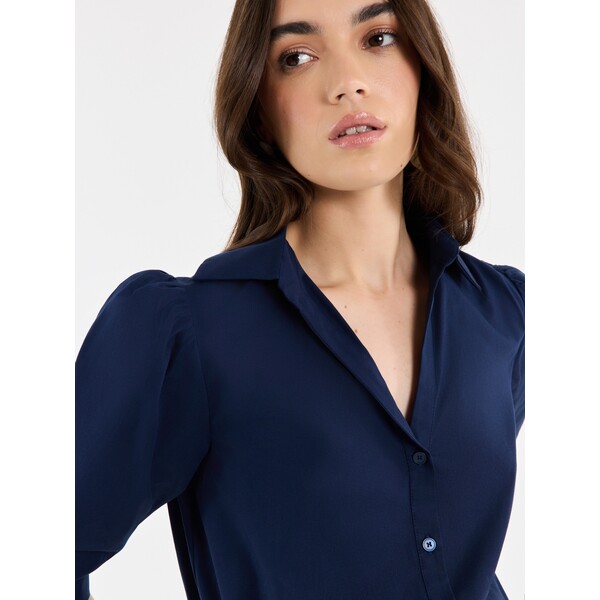 Mohito Bawełniana koszula z bufiastym rękawem 191JV-95X