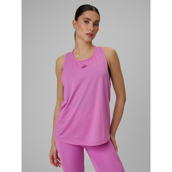 4F Top loose treningowy szybkoschnący damski - różowy 4FWMM00TTSHF2255-56S