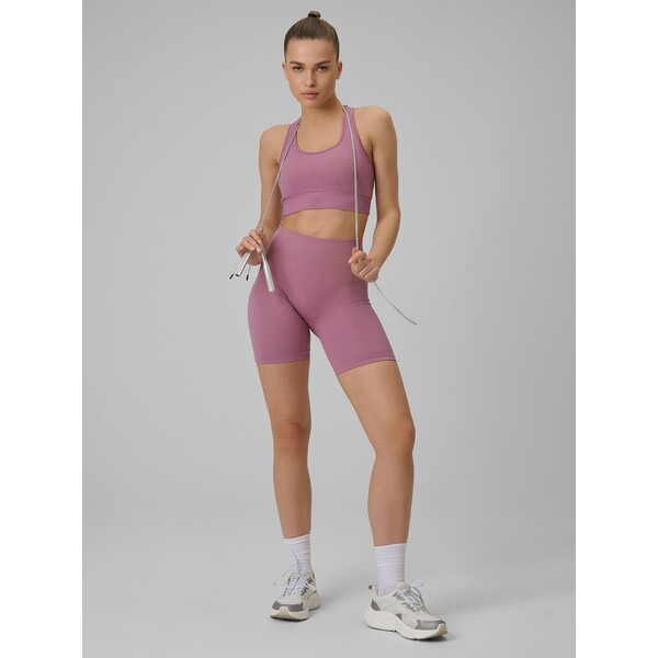 4F Legginsy kolarki treningowe bezszwowe damskie - czerwone 4FRAW24TFSTF047-54S