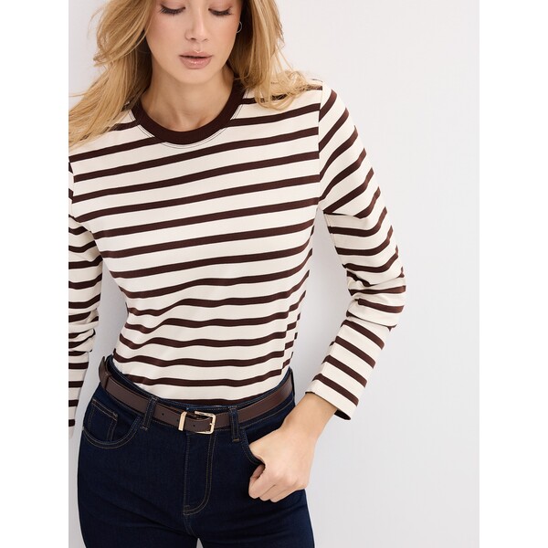 Mohito Bawełniany longsleeve w paski 540KB-01P