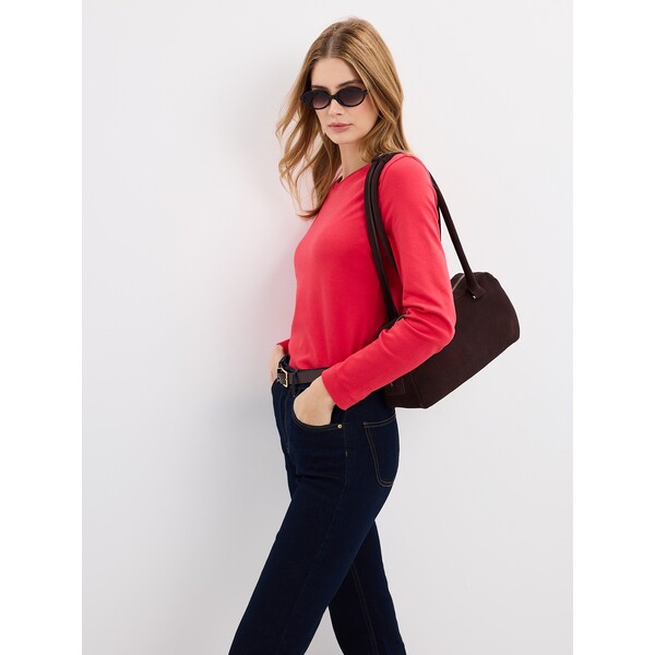 Mohito Bawełniany czerwony longsleeve 540KB-33X