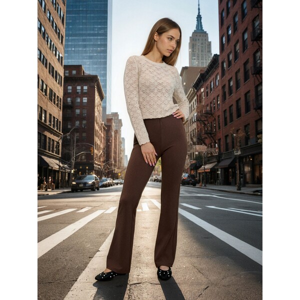 Sinsay Spodnie flare z materiału tech-poly 723GZ-84X