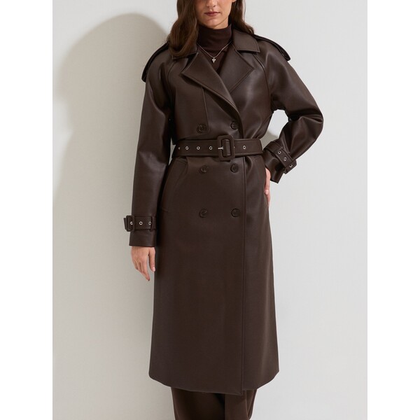 Sinsay Trencz z imitacji skóry z paskiem 372HC-89X